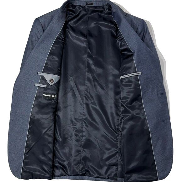 NWT $140 J. Ferrar Classic Fit Blazer Navy Blue Multi Dot Stretch Men’s Size 46R - Picture 10 of 11